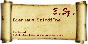 Bierbaum Szimóna névjegykártya